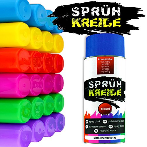 3x Sprühkreide Kreidespray Kreide Markierungsspray Farbig...