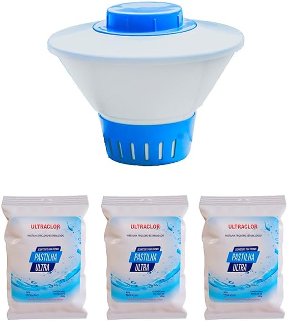 Clorador Com 3 pastilhas Margarida Flutuante Para Piscina Vinil e...