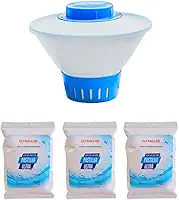 Clorador Com 3 pastilhas Margarida Flutuante Para Piscina Vinil e Intex| Suporte Para Pastilha De Cloro Com 3 Pastilhas Para Piscina | Bóia De Cloro Para Piscina