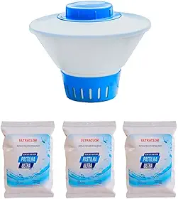 Clorador Com 3 pastilhas Margarida Flutuante Para Piscina Vinil e Intex| Suporte Para Pastilha De Cloro Com 3 Pastilhas Para Piscina | Bóia De Cloro Para Piscina