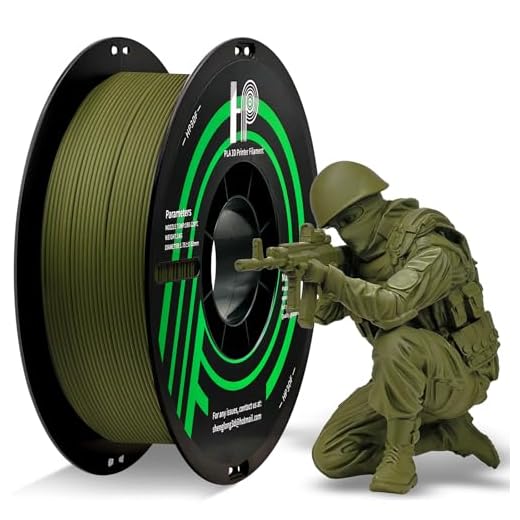 HP3DF PLA Filament, Matte PLA, 3D Printer Filament, PLA Filament 1.75mm Dimensional Accuracy +/- 0.02mm, 1KG Spool (2.2 lbs), Fit Most FDM Printer (Matte Army Green)