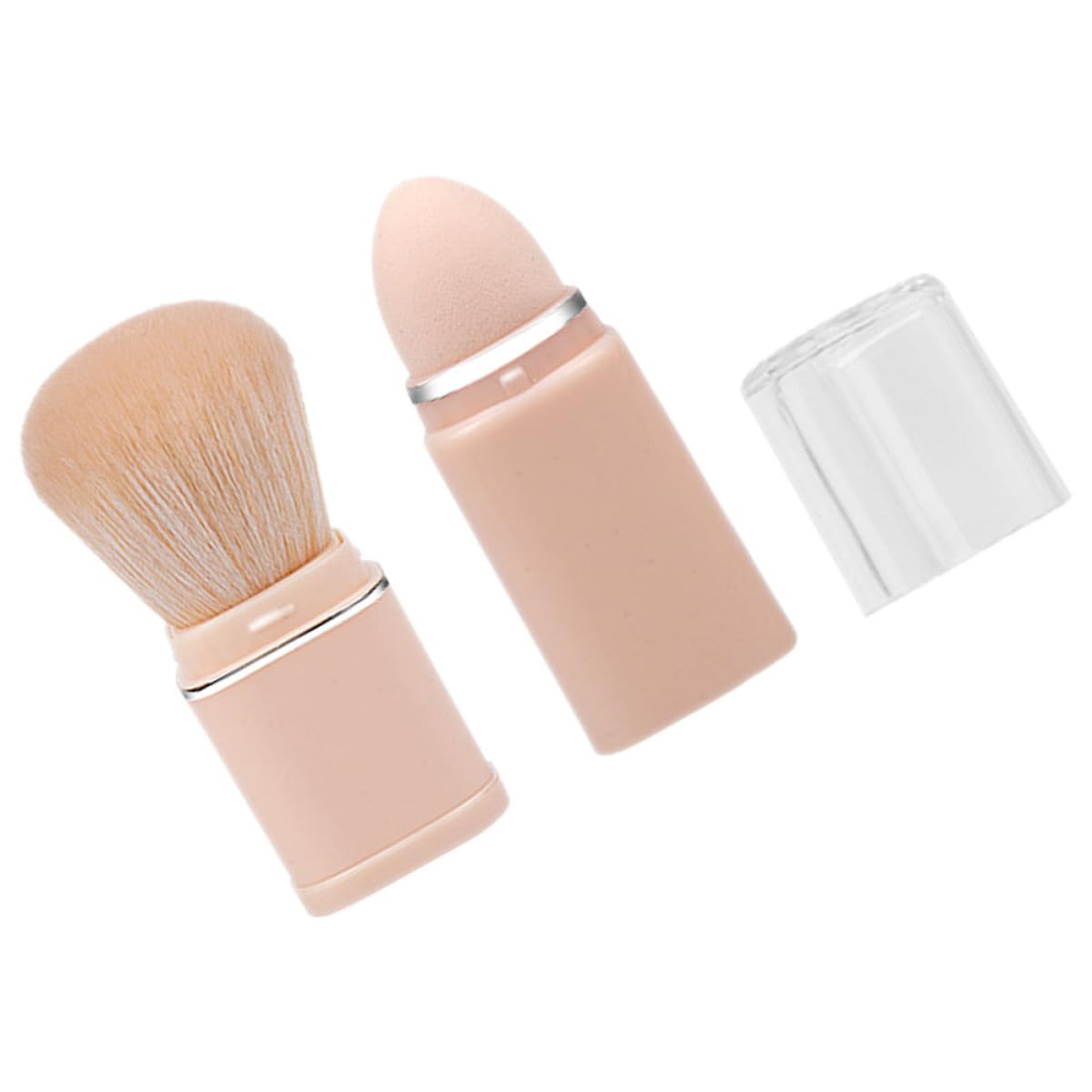 Baluue 2-in-1 Blush Brush with Lid Multi-use Makeup Brush for Foundation Loose Powder for Women's Travel Kit