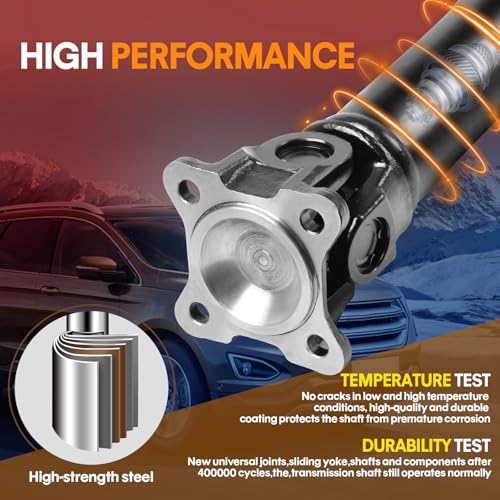 Rear Complete Drive Shaft Fit for Ford Edge, for Lincoln MKX 2007 2008 [3.5L, Sport Utility 4-Door, AWD] Prop Shaft Driveshaft Assembly Replaces 7T434K357AC, 7T4Z4R602A, 936-846, 65-2027 (3-Piece) by WANKECAR - Used condition - Image 4
