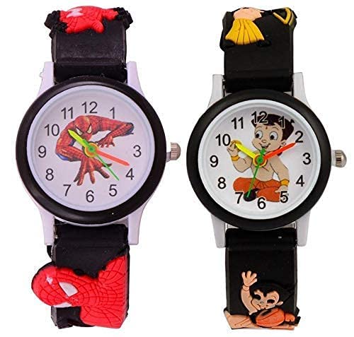 ADNOCK Unisex Kids Analogue Watch Black Strap White Dial Spiderman Combo Watch for Kids-Girls&Boys (B0BNQNFQCZ) Amazon Price History, Amazon Price Tracker