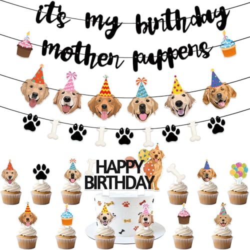KARAQY Dog Birthday Decoration - It's My Birthday Mother Puppers
