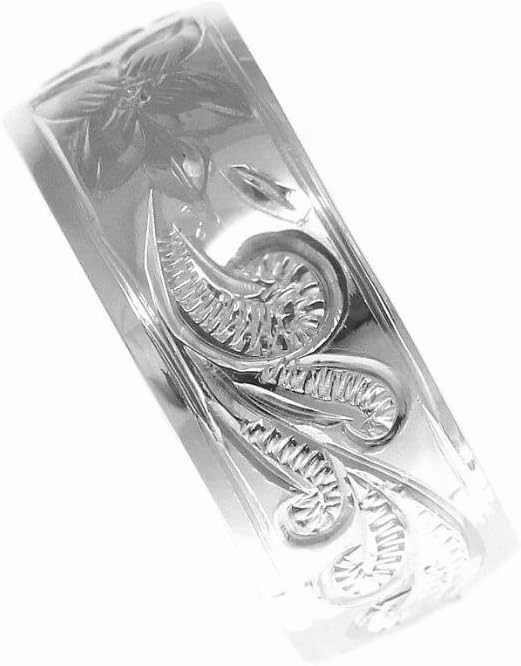 Arthur's Jewelry 925 Sterling Silver Hawaiian Plumeria Flower Scroll kuuipo Band Ring Smooth Edge Size 3 to 14