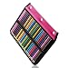 YOUSHARES 54 Slots Pencil Sleeve - Standard 3 Ring Binder Designed Pencil Page Compatible with 216 Slots Pencil Case for Watercolor Pencil, Gel Pen & Cosmetic Brush (Red)