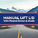 MAXXAIR SKYMAXX ‎00-97110 Skylight LX Plus - Thin ROOF Manual Lift lid with 4 Open Positions - White Interior Frame with LED Lighting