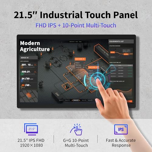Image of 21.5 inch All in One Computer Android 12, Touchscreen Industrial Panel PC with Wall Mount, RK3399, 4GB Ram 64GB Rom, 1920*1080 IPS, HDMI 2.0, USB3.0*1, USB2.0*3 for Office /Automation /Kiosk /Bar /Warehouse