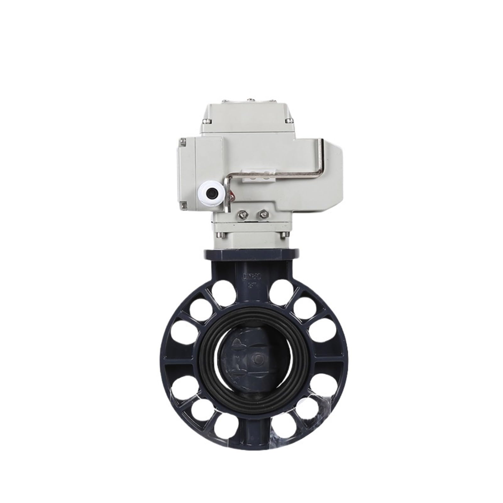 Vanne papillon électrique DC24V régulation 0-10V pour fluide acide DN80