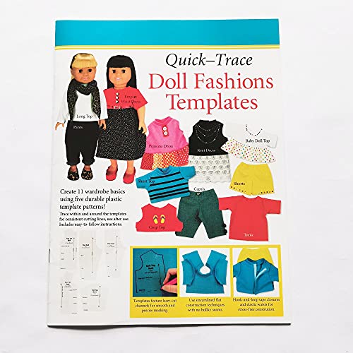 HONEYSEW Quick Trace Doll Fashions Templates for 18" Dolls with 5pcs Quilting Rulers and Sewing Instruction by HONEYSEW - Used condition - US$24.48
