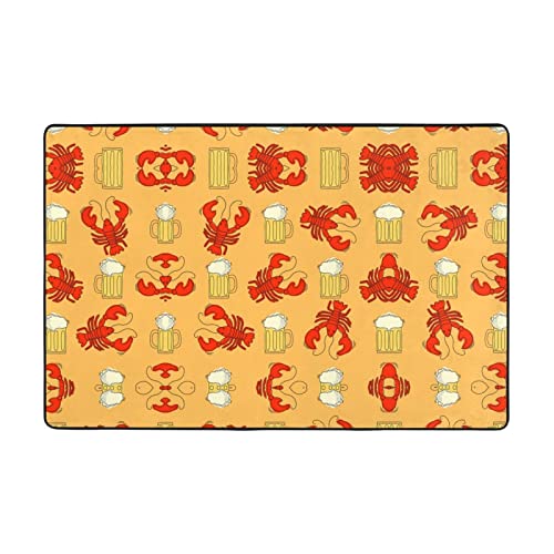 Tapis de salon motif bière et écrevisses tapis de chambre doux grand format