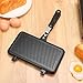 Double- Sided Frying Pan Non- Stick Grill Pan Waffle Maker Sandwich Baking Mold for Cake Toast Snack Breakfast, Aluminum Sandwich Maker