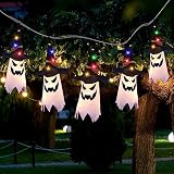 Fantasma Decoración, 5pcs Fantasma Sombrero de Bruja de Halloween Decoración para Halloween LED para la Fiesta de Halloween Vacaciones, Decoración de Interiores y Exteriores
