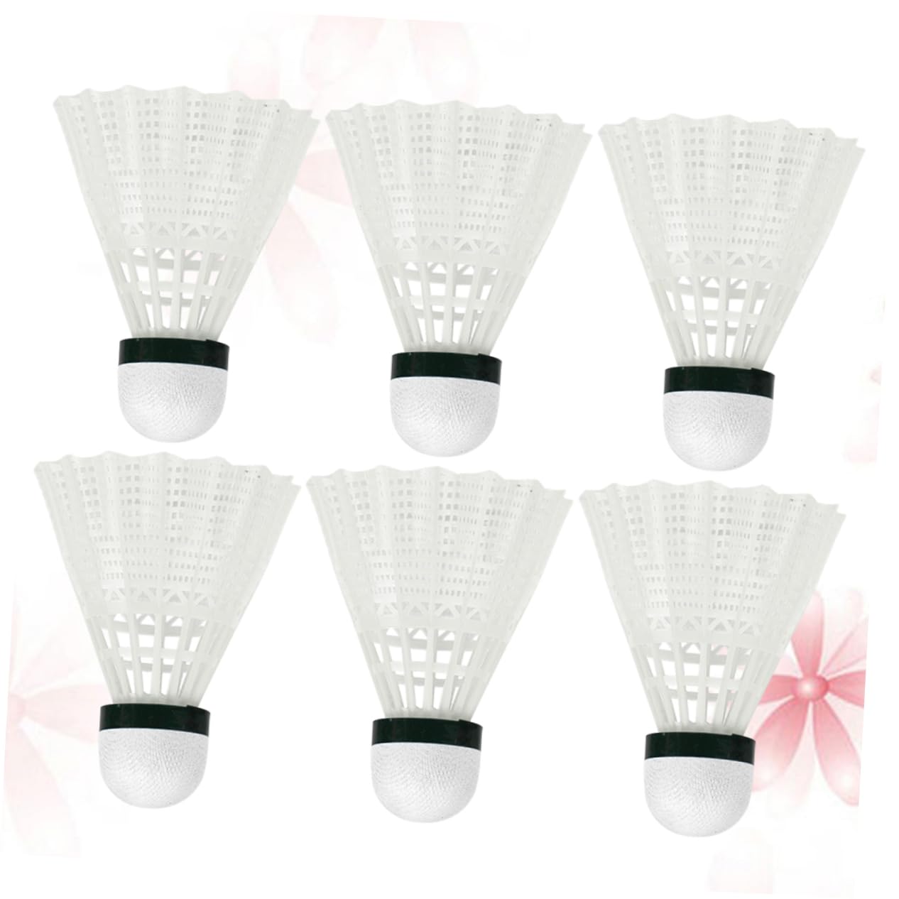 HANABASS Practical Badminton Shuttlecocks Set 6pcs Nylon Plastic for School Outdoor Fitness Beginners Amateurs