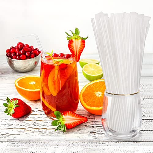 [100 Pcs] Bendy Individually Wrapped Plastic Straws - 8.25" Long Disposable Flexible Clear Drinking Straws #TOP2