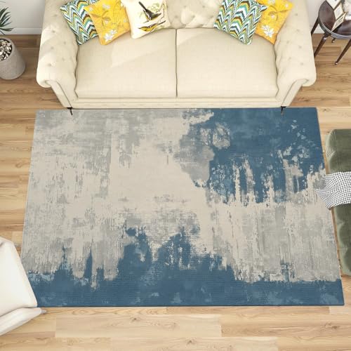 Tapis lavable en machine antidérapant design moderne gris