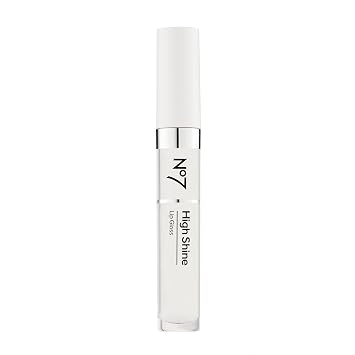 No7 High Shine Lip Gloss - Translucent - Moisturizing, High-Shine Lip Gloss with Jojoba Oil for Lips - Hydrating, Longwear Lip Makeup - Non-Sticky Formula 8ml