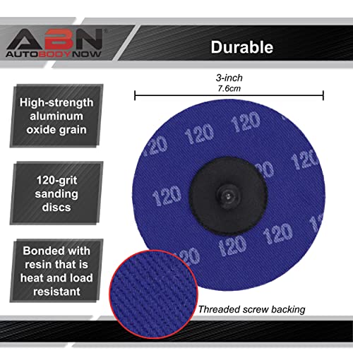 Abn Aluminum Oxide Sanding Discs 25-Pack, 3In, 120 Grit - Metal Sanding Wheels For Surface Prep And Finishing Work #TOP1