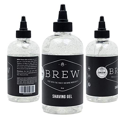 Brew Grooming - Beard Shaving Gel. Signature Hops, Barley, and Yeast Oil Blend. Made in U.S. (8oz)