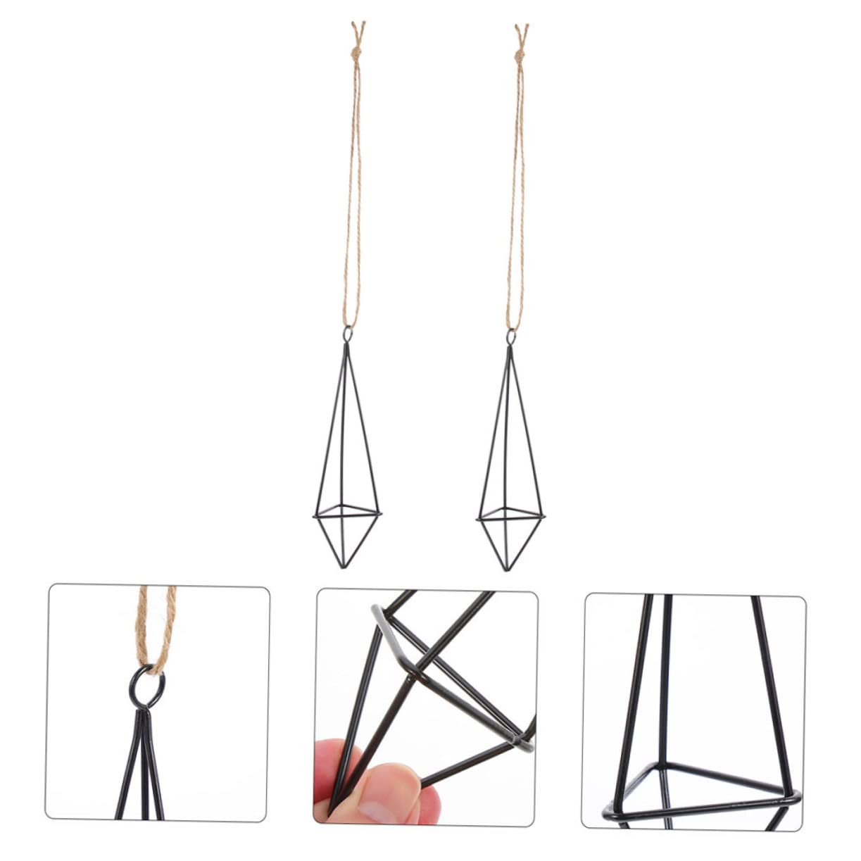 VANZACK 4 Ensembles Jardinière Suspendue Support De Plantes Suspendues Crochet De Jardinière Suspendu Suspension Cintre pour Plantes D'extérieur Tillandsia Stand Le Fer Noir 2 Pièces * 4