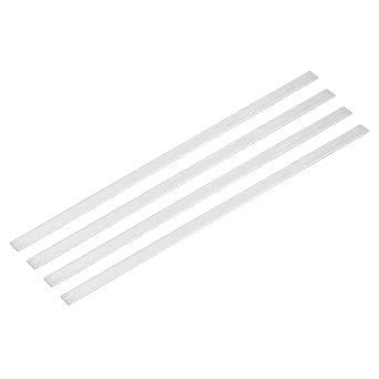 MECCANIXITY 4 Pcs Square Aluminum Flat Bar, 1/16" 2mm Thick x 1/2" 12mm Width x 12" 305mm Long 6061 Aluminum Flat Plate Solid New Mill Stock Silver for Industrial Building