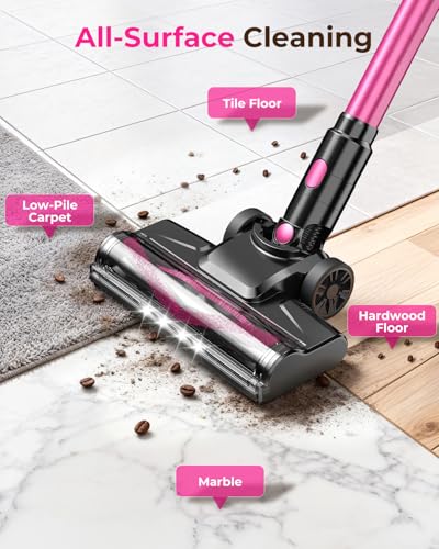 Image of UML0 N8 Cordless Vacuum Cleaner, Lightweight Stick Vacuum with Powerful Suction, 2200mAh Battery, 40 Mins Runtime, Self-Standing, Rechargeable Vacuum Cleaners for Home Hardwood Floor Carpet Pet Hair