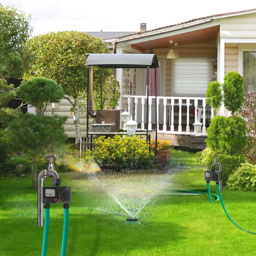 Sprinkler Timer 2 Zone, Diivoo Programmable Water Hose Timer 2 Outlet For Garden, Automatic Irrigation Timer Ip54 With Rain Delay/Manual/Auto Mode, Outdoor Hose Timer Controller For Lawn, Yard, Pool #TOP7