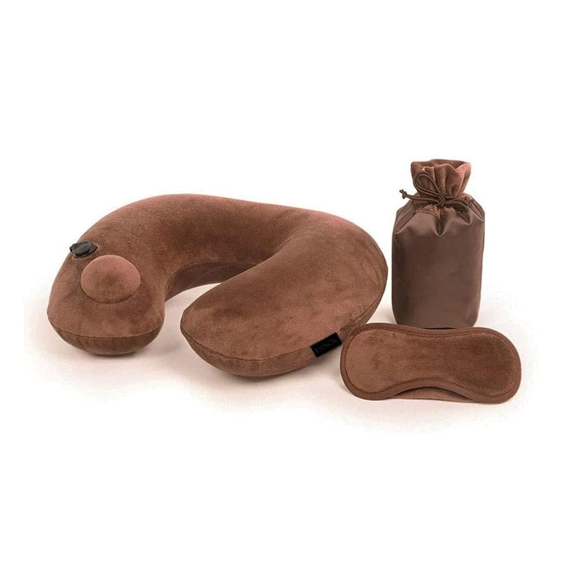 Reisekissen, aufblasbares Nackenkissen, Komfortables und atmungsaktive Abdeckung, Flugzeug-Reise-Kit mit 3D konturierter Augenmasken und Aufbewahrungstasche, blau (Color : A)