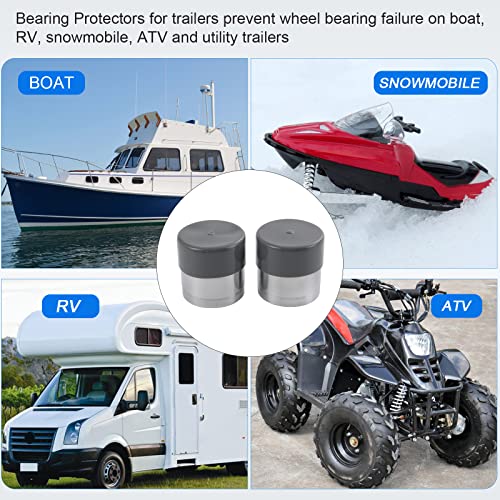 RADHLBNIU Wheel Bearing Buddy 1.98 Inch Bearing Protectors Chrome 2pcs with Protective Bras for Trailer Boat - Thumbnail 4