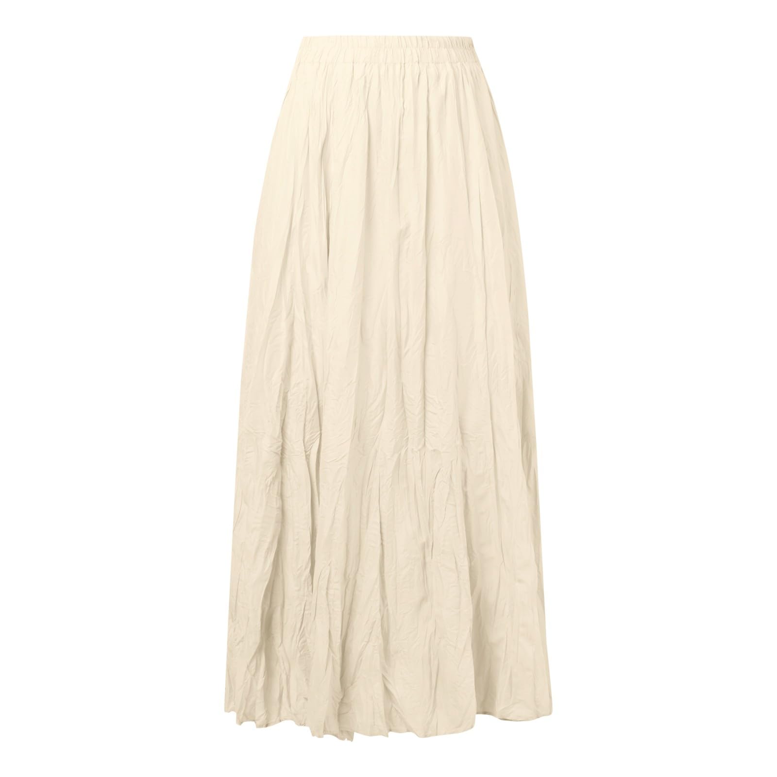 Abito da Donna Casual Vita Alta Pieghe, Stile Sporco, Gonna Lunga Ampia Spiaggia