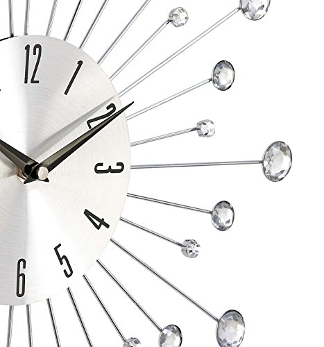 Deco 79 Glam Metal Abstract Wall Clock, 15" X 2" X 15", Silver #TOP1