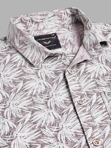 Image of Majestic Man Printed Pure Cotton Slim Fit Casual Shirt