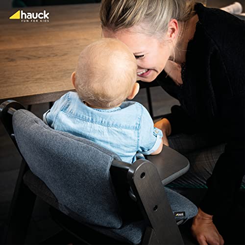hauck Highchair Pad Select, Charcoal - Hochstuhl Sitzkissen Kompatibel mit Alpha+, Beta+, Arketa Holzhochstuhl, 6-36 Monate, Anti-Rutsch, Doppelte Polsterung, Einfache Befestigung