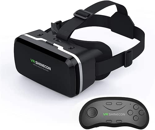 VR Headset with Remote Controller,3D Glasses Virtual Reality Headset for