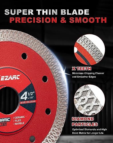 EZARC Diamond Cutting Discs, 3-Pack Diamond Blades for Stone Granite, Concrete, Porcelain, Ceramic, Marble Tile - Image 4