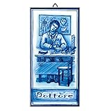 Línea de artesanía antigua Baldosa de Terracota cm. 10x20 con impresión por sublimación de la manualidad del Doctor, Teja Ornamental para Colgar