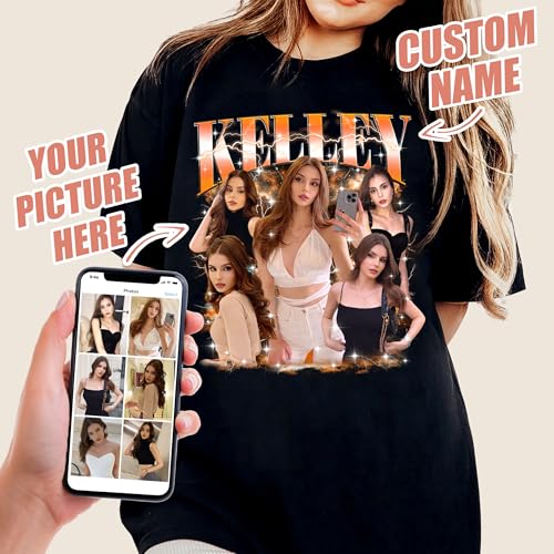 JIX & JOKY Custom Your Own Bootleg Rap Tee Custom Girlfriend Face Shirt for Boyfriend Vintage Birthday Valentine Shirt2