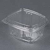 Genpak's AD16F Deli Container | 16 oz Clear Hinged Deli Container- High Dome Lid | Patented 360-Degree Seal, Leak Resistant, Unmatched Clarity | 100% Recyclable, BPA Free, Made in the USA | Case of 200 Containers