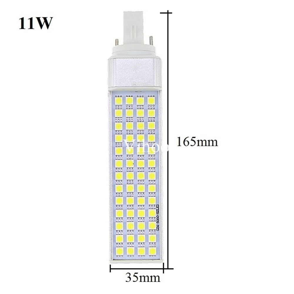 Wide Voltage Lights 20pcs lot AC85 110V 1000Lumens 52 LEDs 5050 SMD 12W E27 G24 LED Horizon Down — view 5