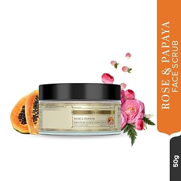 Natural Rose & Papaya Fa.ce Sc.rub | Ayurvedic Scru.b for F.ace | Moisturizing Fac.e S.crub | Fa.ce Scru.b for Reduce Blackheads | Free From Harsh Chemicals | Suitable for All Skin Types