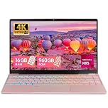 MOREPC 14-inch Laptop with Celeron N95, 16GB DDR4, Fingerprint Scanner, and Colorful backlit keyboard, Ideal for Office and Everyday Use (16+960G SSD)