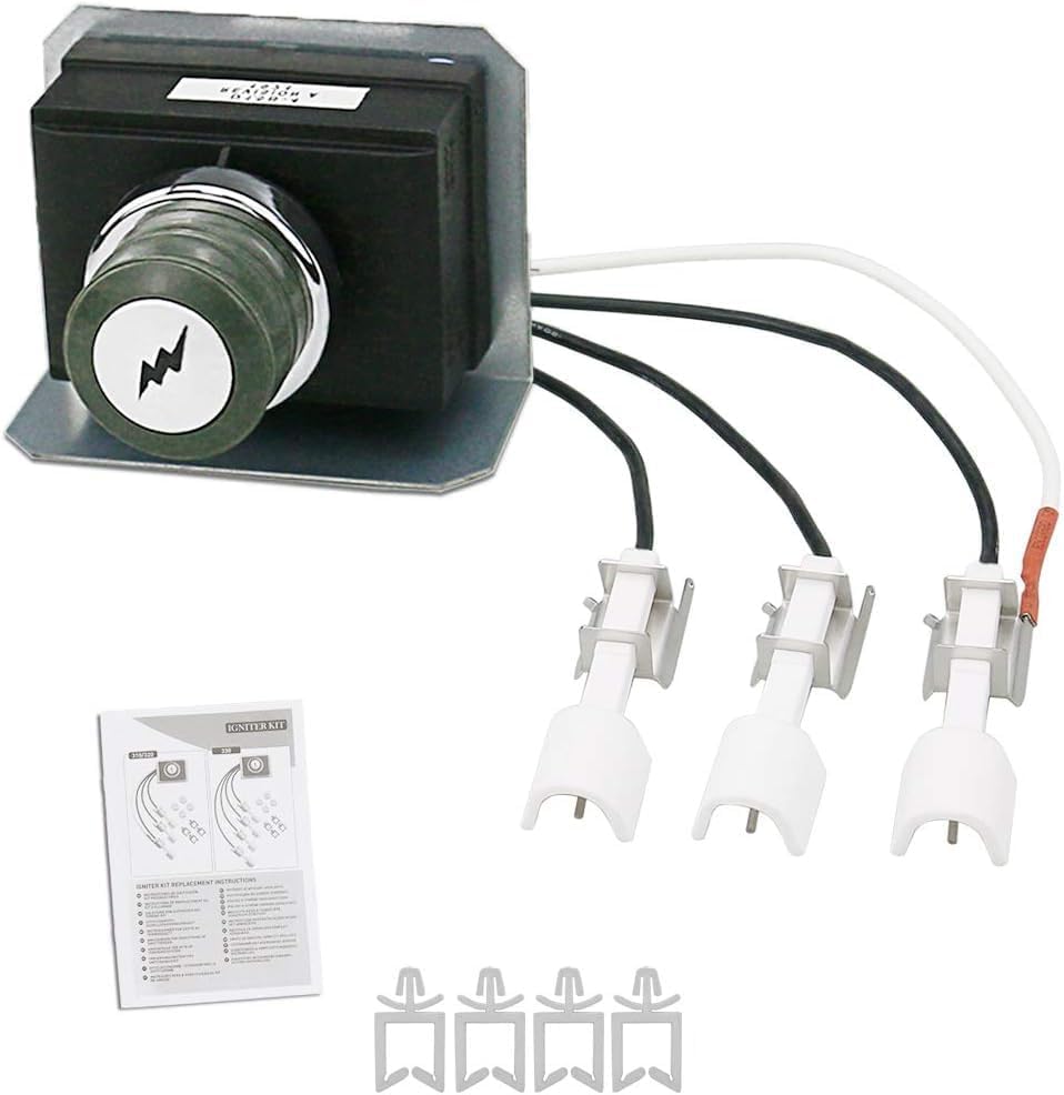 GRISUN 7628 Kit de encendido para parrillas de gas Genesis 310 y 320, 2011 y más recientes (panel de control montado frontal), encendedor