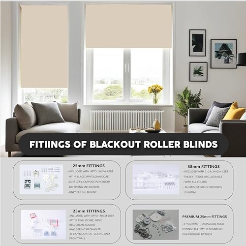 Home In Style 4U Roller blinds Thermal Blackout Roller blind - Trimmable UV Protection Child Safe Home Office Window Blinds Easy Fit Room Darkening shades Cappuccino Blind 90cm wide x165cm drop - Cosy Home Interiors Home In Style 4U Roller blinds Thermal Blackout Roller blind - Trimmable UV Protection Child Safe Home Office Window Blinds Easy Fit Room Darkening shades Cappuccino Blind 90cm wide x165cm drop - Image 6