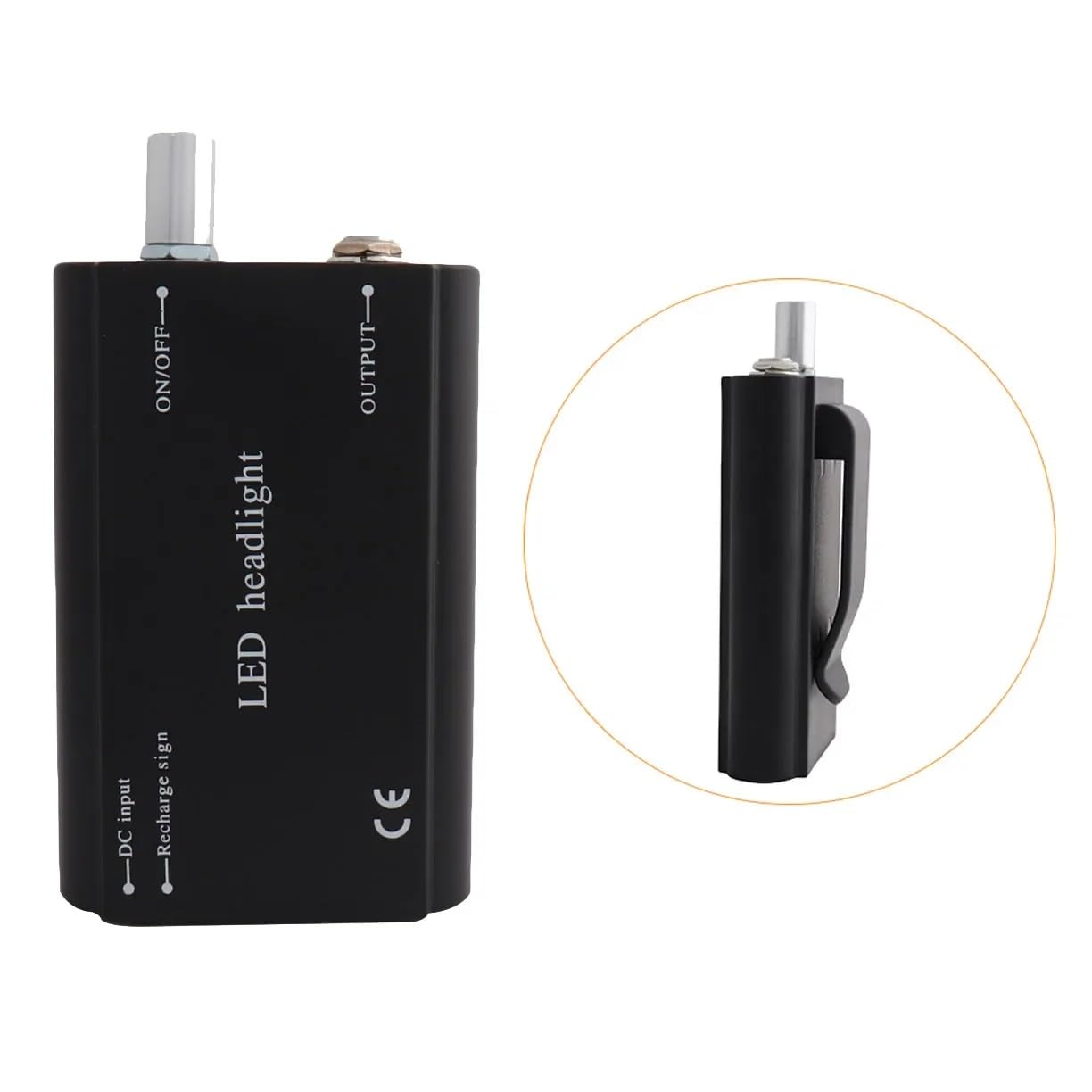 Multifunctional Battery with US Charger for Headlight Headlamp Medical Magnifying Lens Lamp Accessories Dental Loupes Magnifying Lens Belt-Clip Battery (Black)