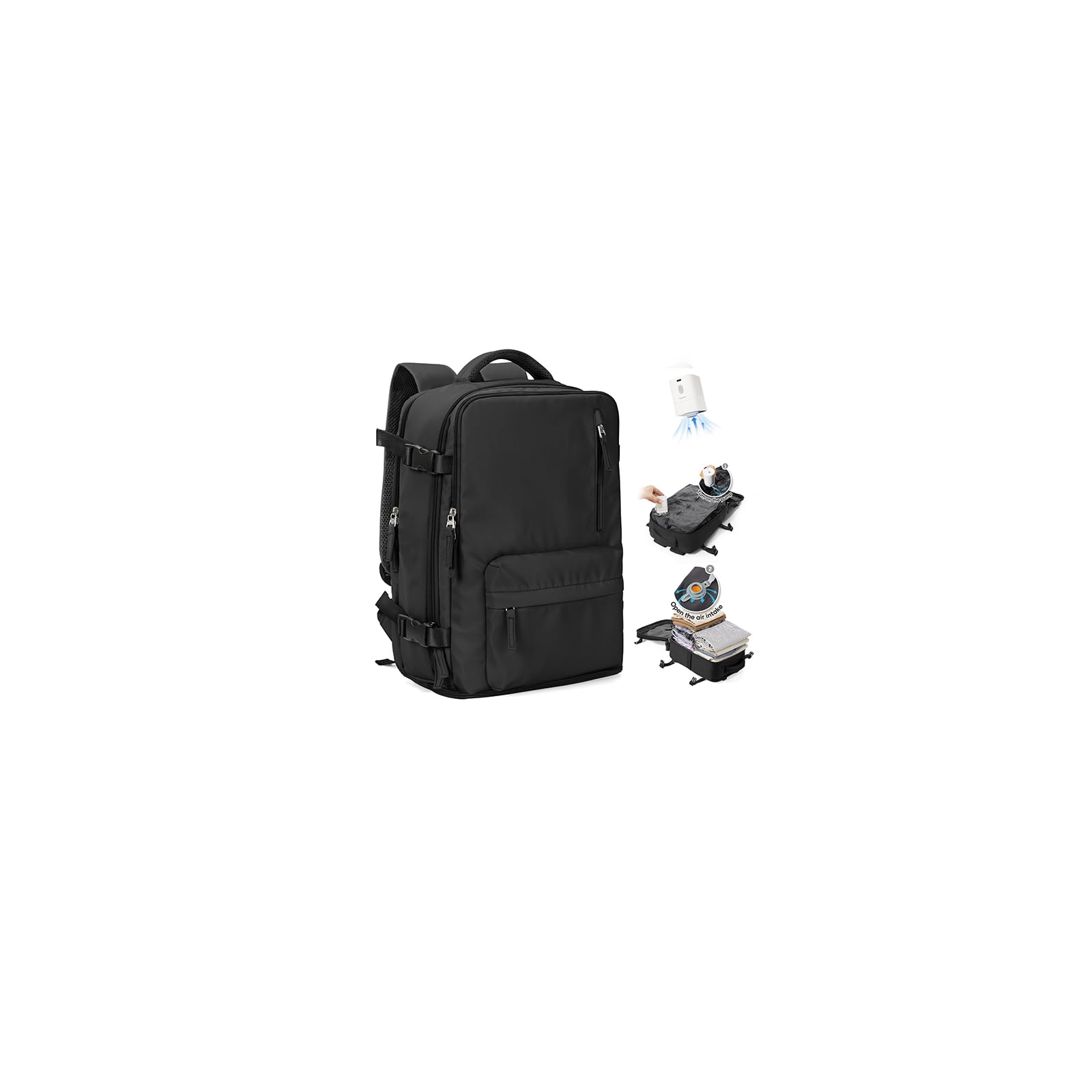 SZLX Vacuum Backpack Travel Bag with Pump, Ryanair Cabin Bags 40x30x20 Underseat Travel Backpack Cabin Size Wizz air, Ryanair Cabin Bags 40x20x25 Carry-ons Easyjet 45x36x20 Laptop Rucksack Women Mens