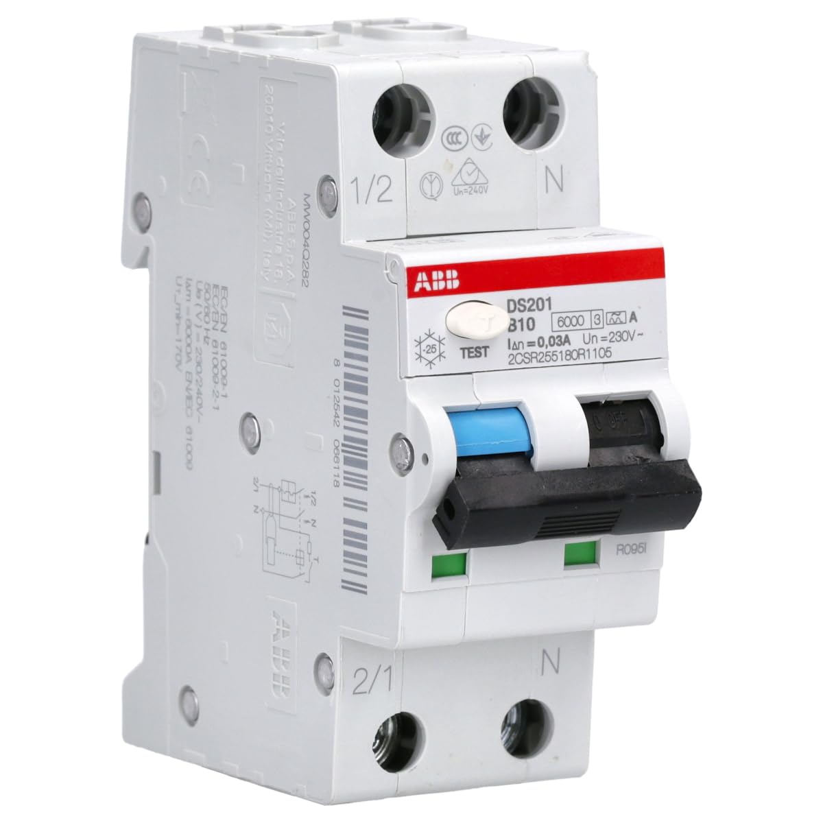 ABB Stotz FI/LS-Schalter 6kA, 1p+N DS201A-B10/0,03