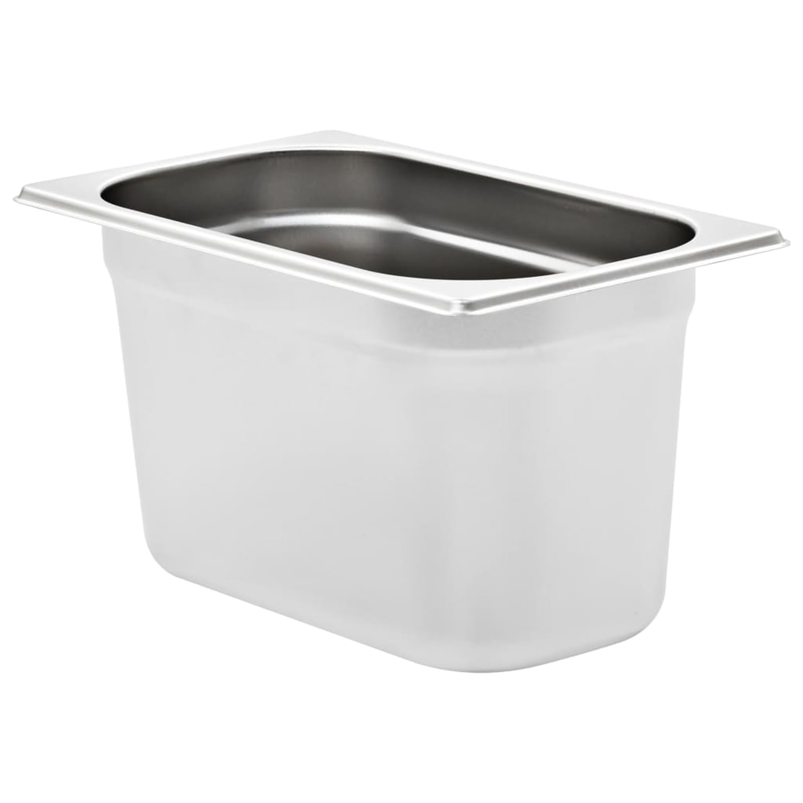 Homgoday Set 4 Contenitori Gastronorm GN 1/4 in Acciaio Inossidabile, Impilabili, 265x162x150 mm, 4 L, per Cucina e Ristorazione, Argento