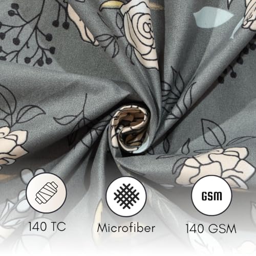 Image of Mafatlal Luxe Lilac 140 GSM Queen Size BedSheets with 2 Pillow Cover Perfect for Double Bed, 90x100 Inch - Grey, Soft, Lightweight & Long-Lasting