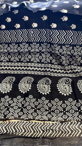 Generic black maheshwari silk saree – image 3